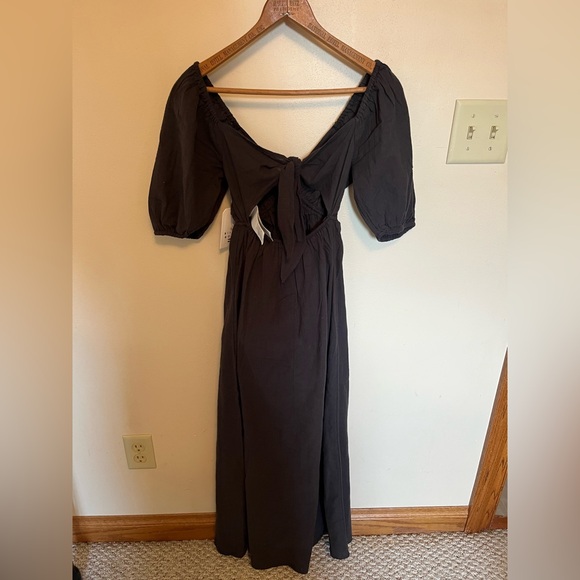 NWT Billabong Love Fade Puff Sleeve Charcoal Maxi Dress - Picture 4 of 9